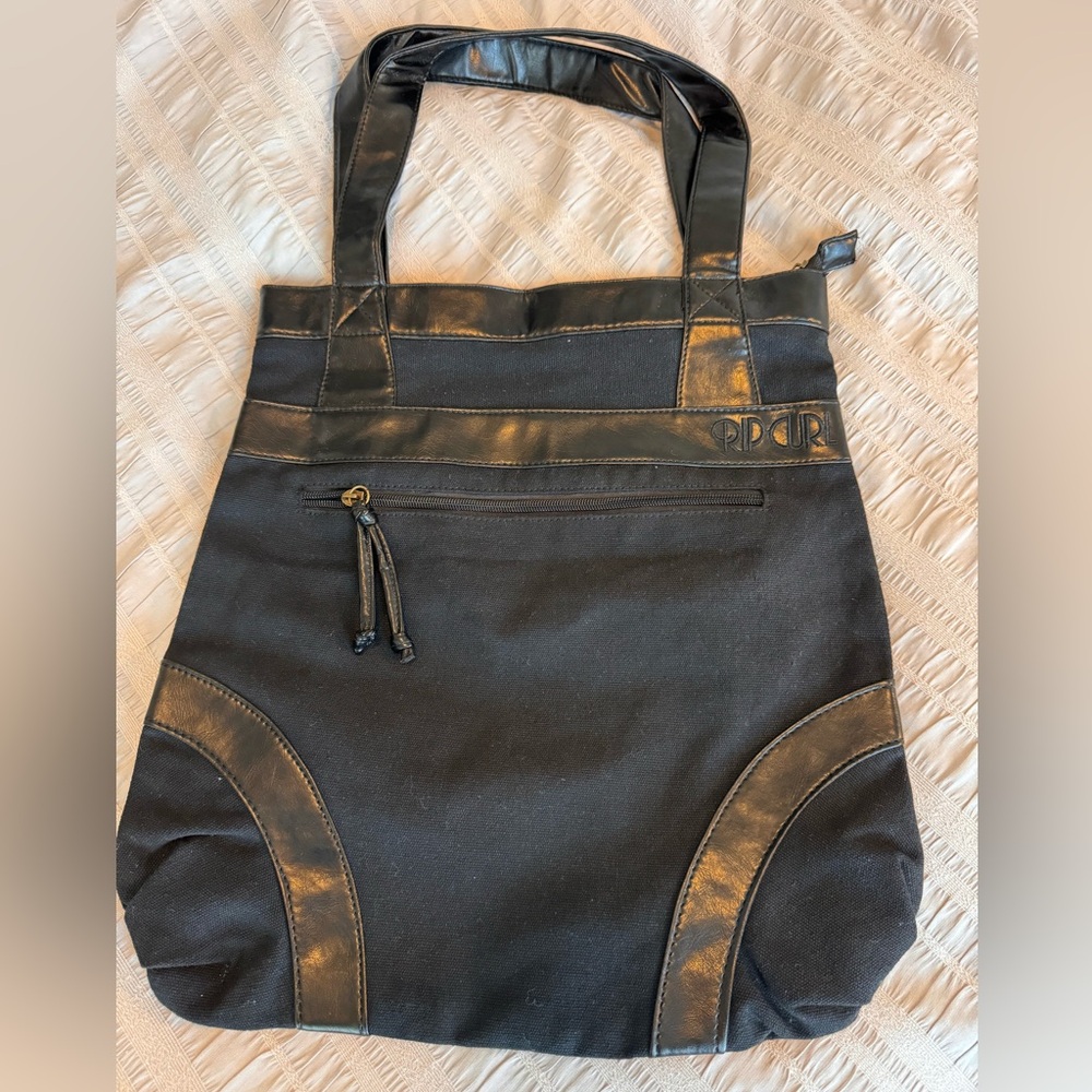Rip Curl canvas and vegan leather tote bag